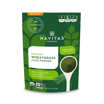 Navitas Organics Wheatgrass Juice Powder, 1 Oz. Bag, 56 Servings - Organic, Non-Gmo, Freeze-Dried, Gluten-Free