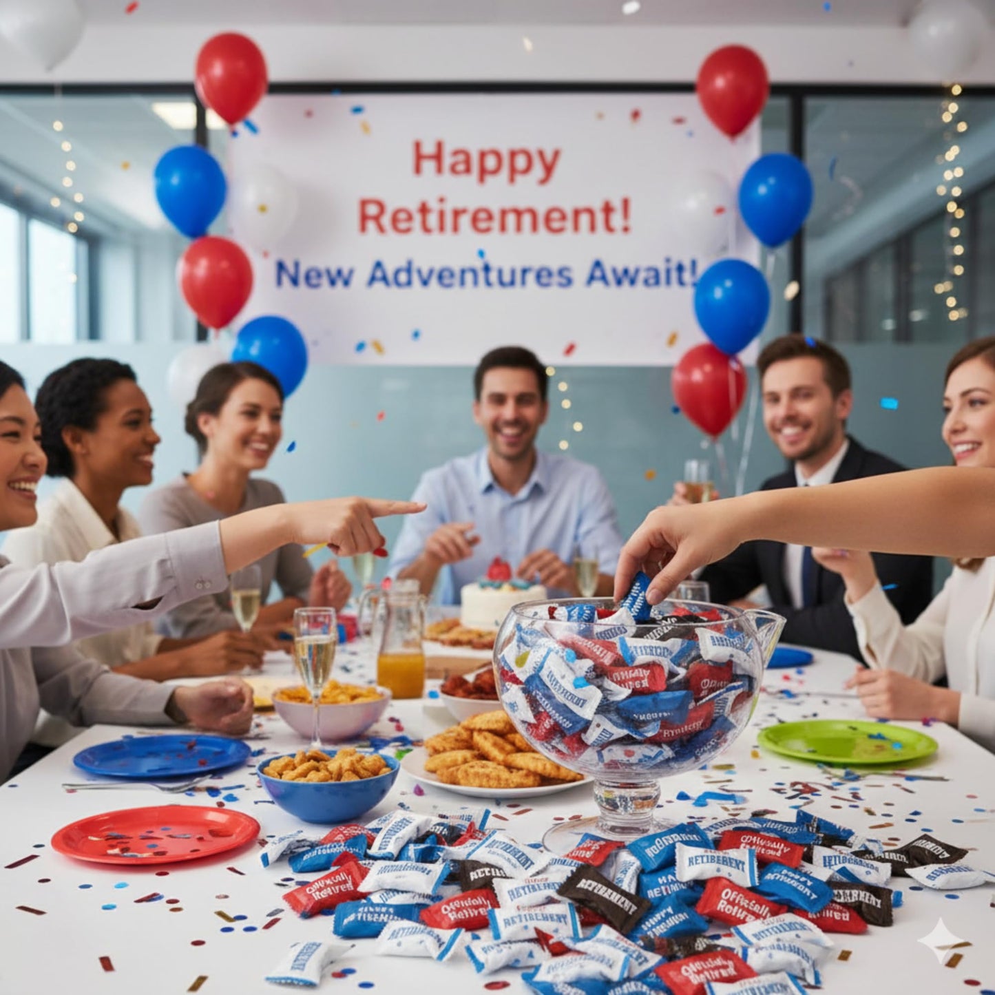 216ct Happy Retirement Mints Buttermints - Individually Wrapped Candy - Retirement Party Favors for Guests - Soft Dinner Mints f