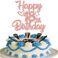 YCTHUNFISH 18th Birthday Cake Topper Glitter Heart Star Rose Gold Bamboo Decoration