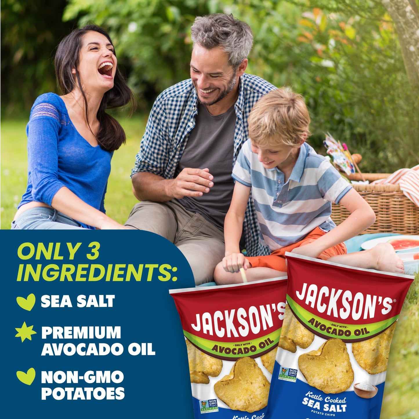 Jacksons Potato Kettle Chips, Sea Salt, 7oz (Pack of 6), Gluten Free, Vegan, Kosher
