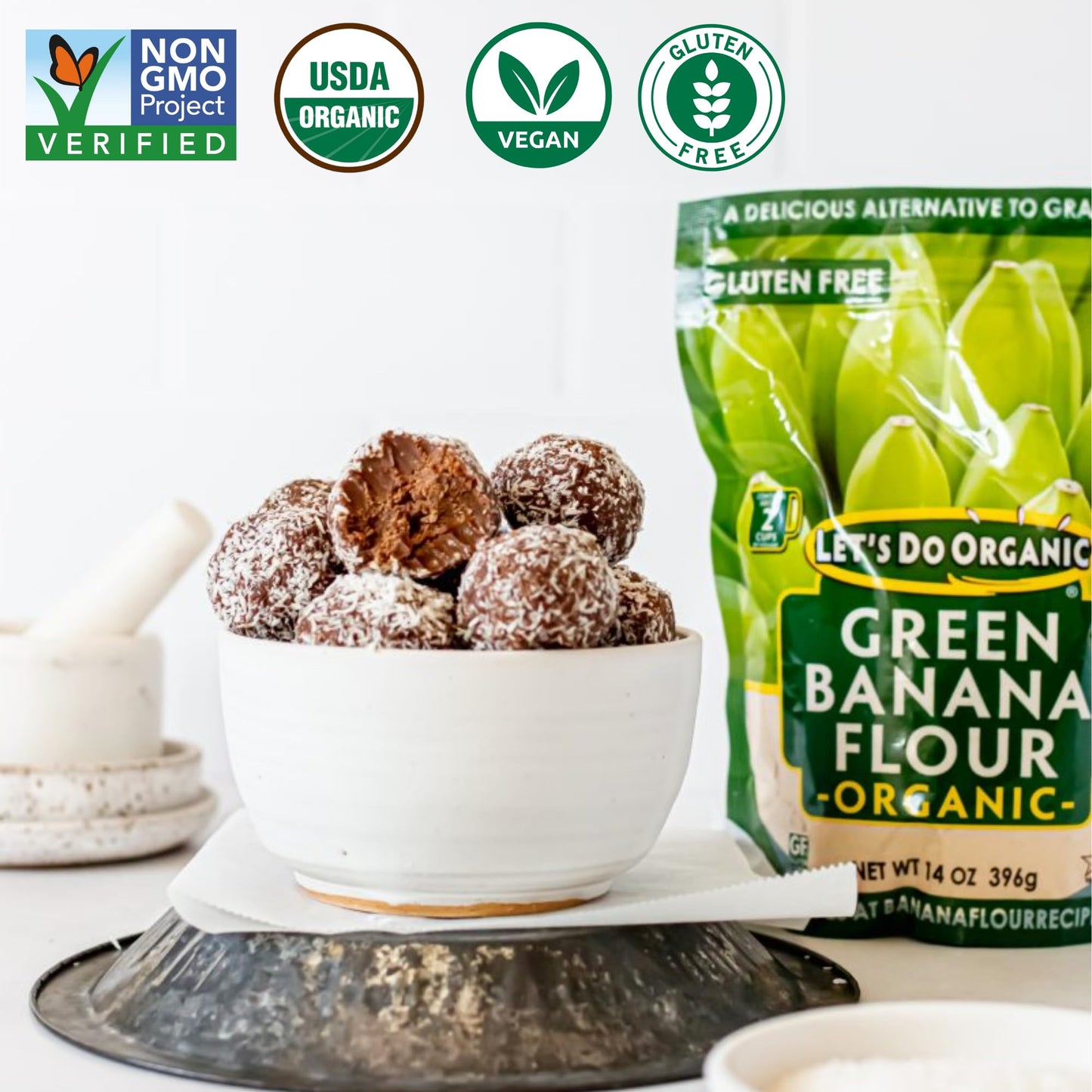 Let's Do Organic Green Banana Flour, 14 Oz - Gluten Free, Non-GMO, Versatile Grain Replacement, Rich in Resistant Starch