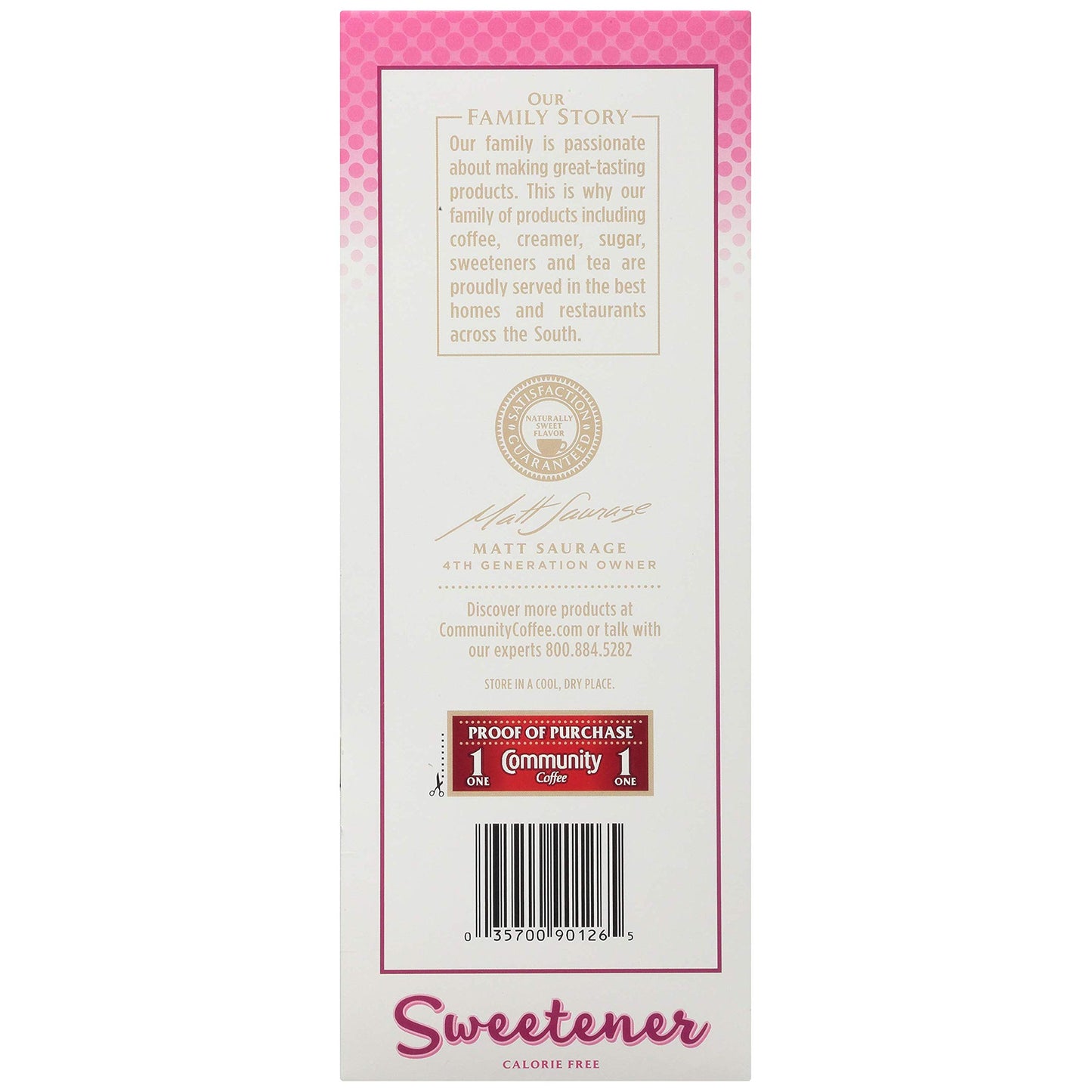 Community Coffee Pink Sweetener Packets  1600 Count  400 Count (Pack of 4)