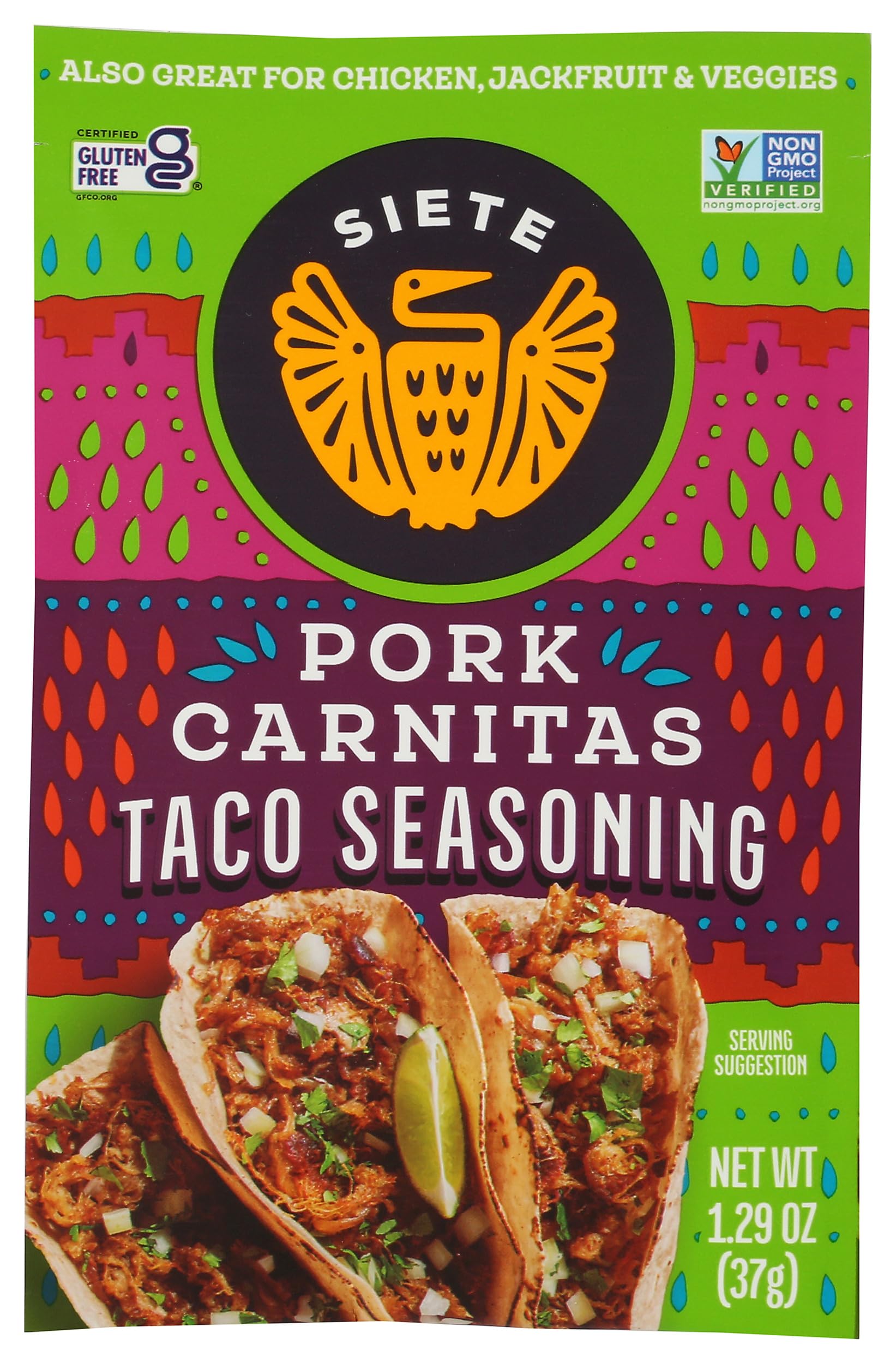 Siete Carnitas Seasoning Mix | Slow Cooker Spices | Gluten Free | Vegan | Paleo | Preservative Free (1 Packet) 7 Servings