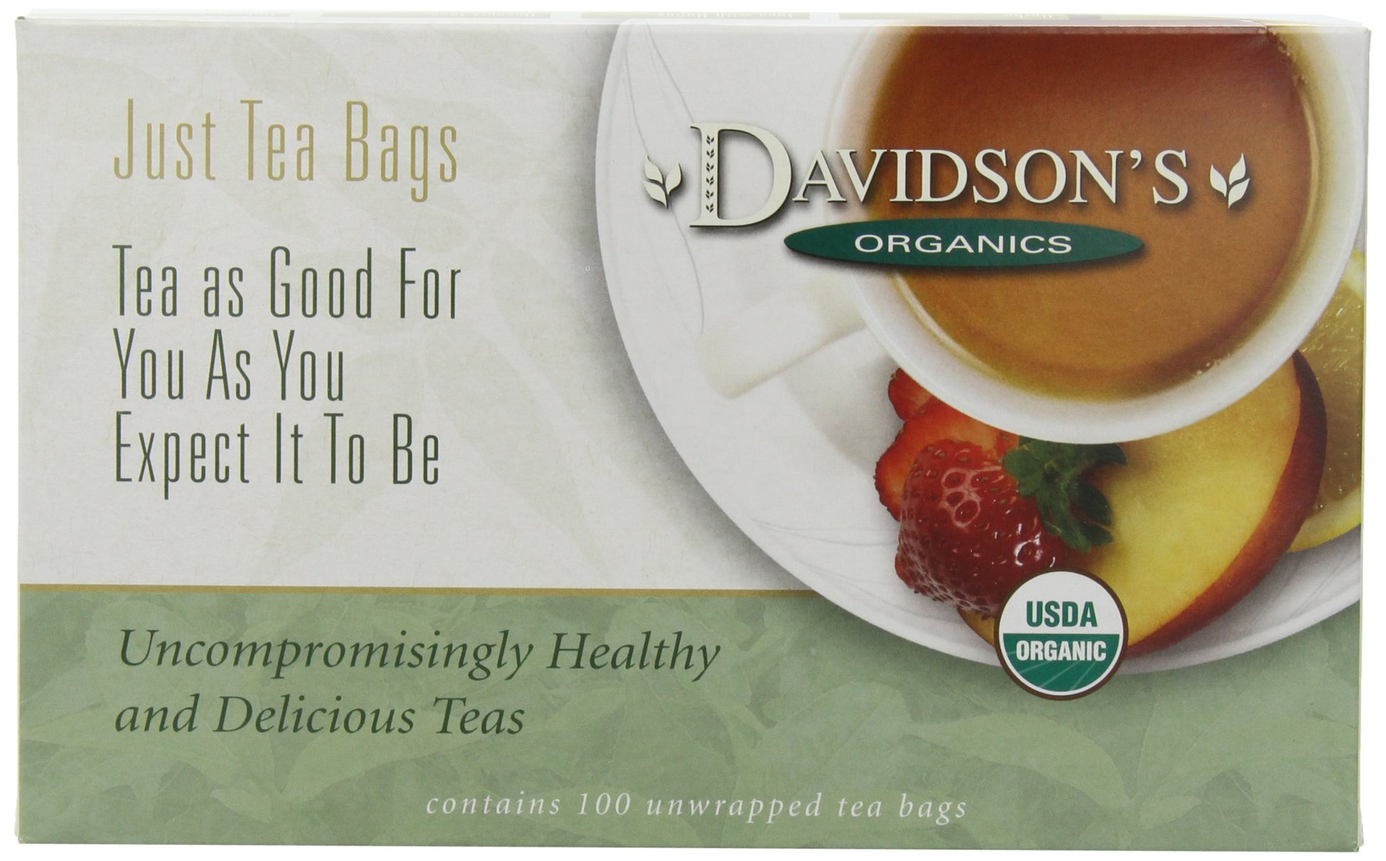 Davidsons Organics Keemun Congou Tea Bags, 100 Count, Unwrapped, Model 248