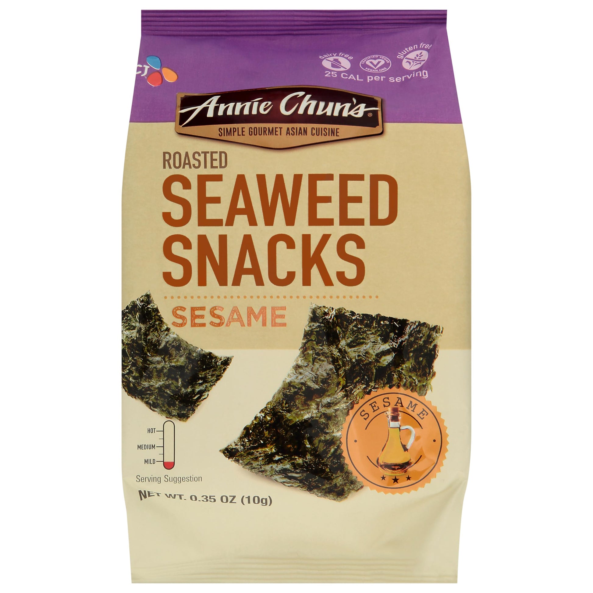 Annie Chun 'S Roasted Seaweed Snacks, Sesame, 0.35-Ounce (Pack Of 12), America 'S #1 Selling Seaweed Snacks 23333-29622