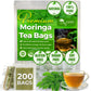 TOG999 Moringa Leaf Tea Bags, 100% Natural Herbal Tea, Vegan, 200 Bags