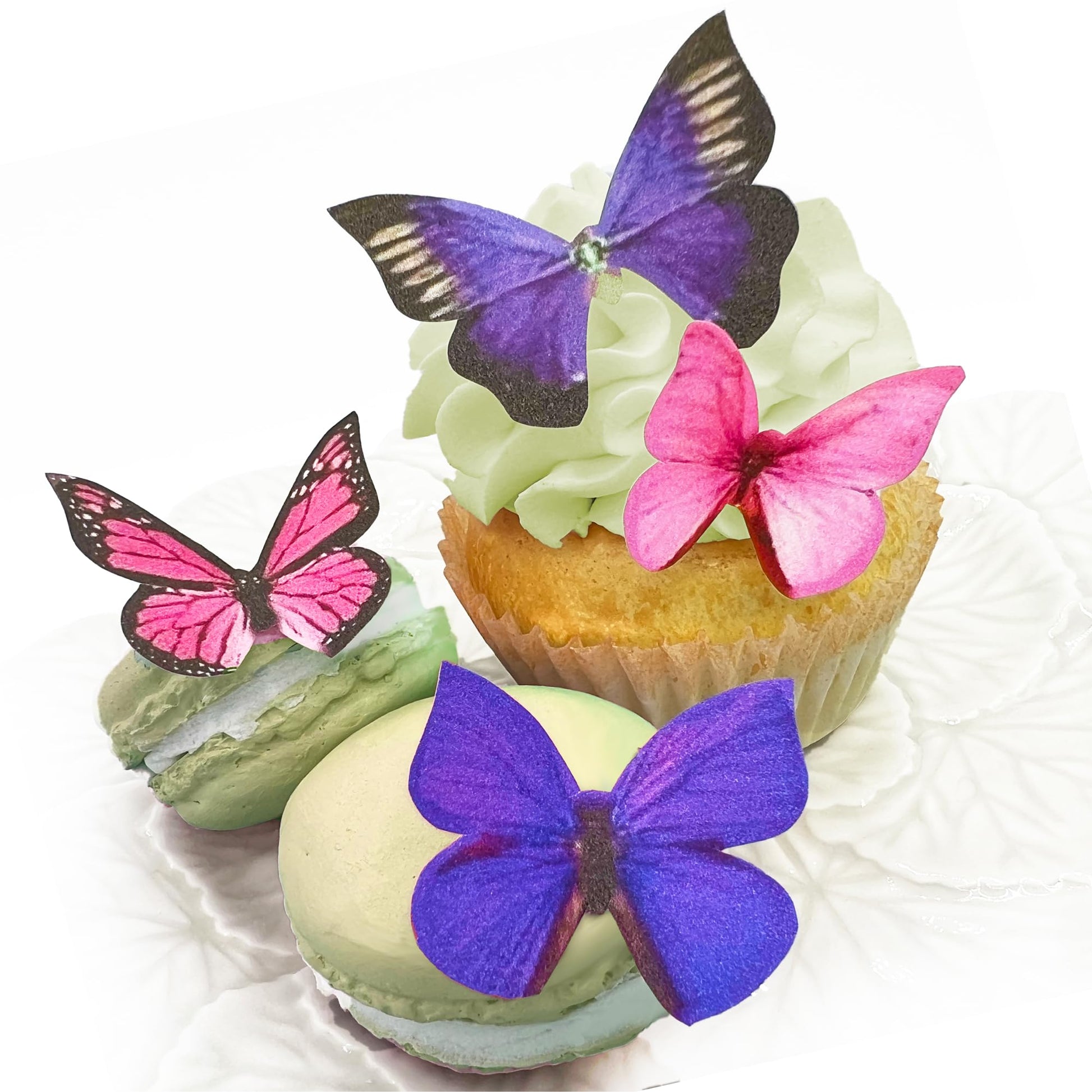 Sugar Robot Edible Butterflies for Cake Decorating - Small 1.75 inches - Pink and Purple Assorted - Premium Quality