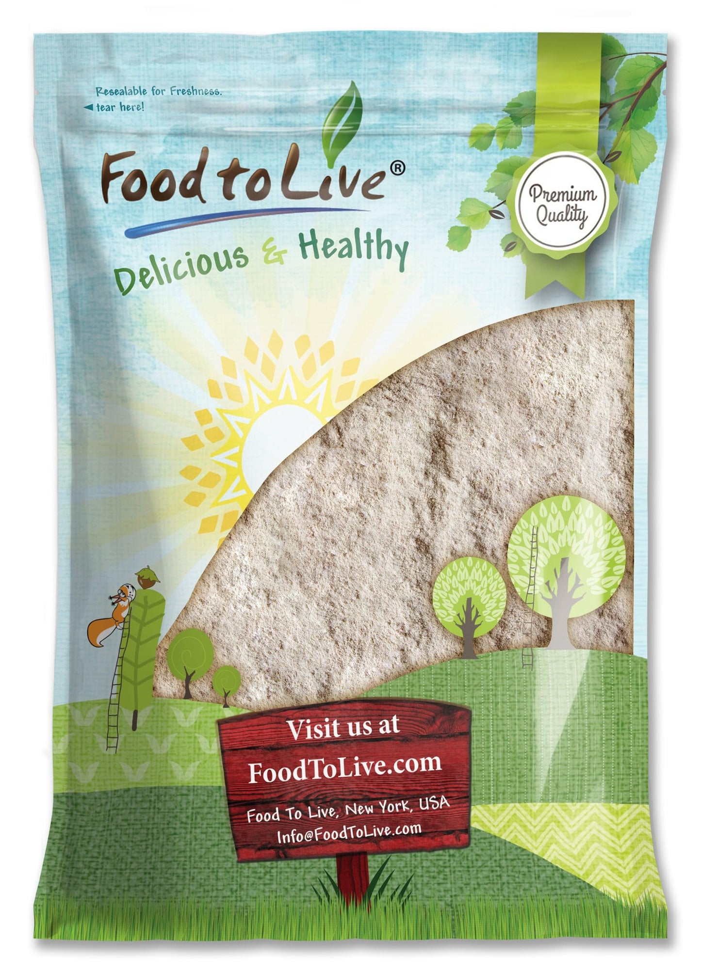 Food to Live - Barley Flour, 5 Pounds - Fine Powder, Kosher, Vegan, Bulk. Rich in Fiber