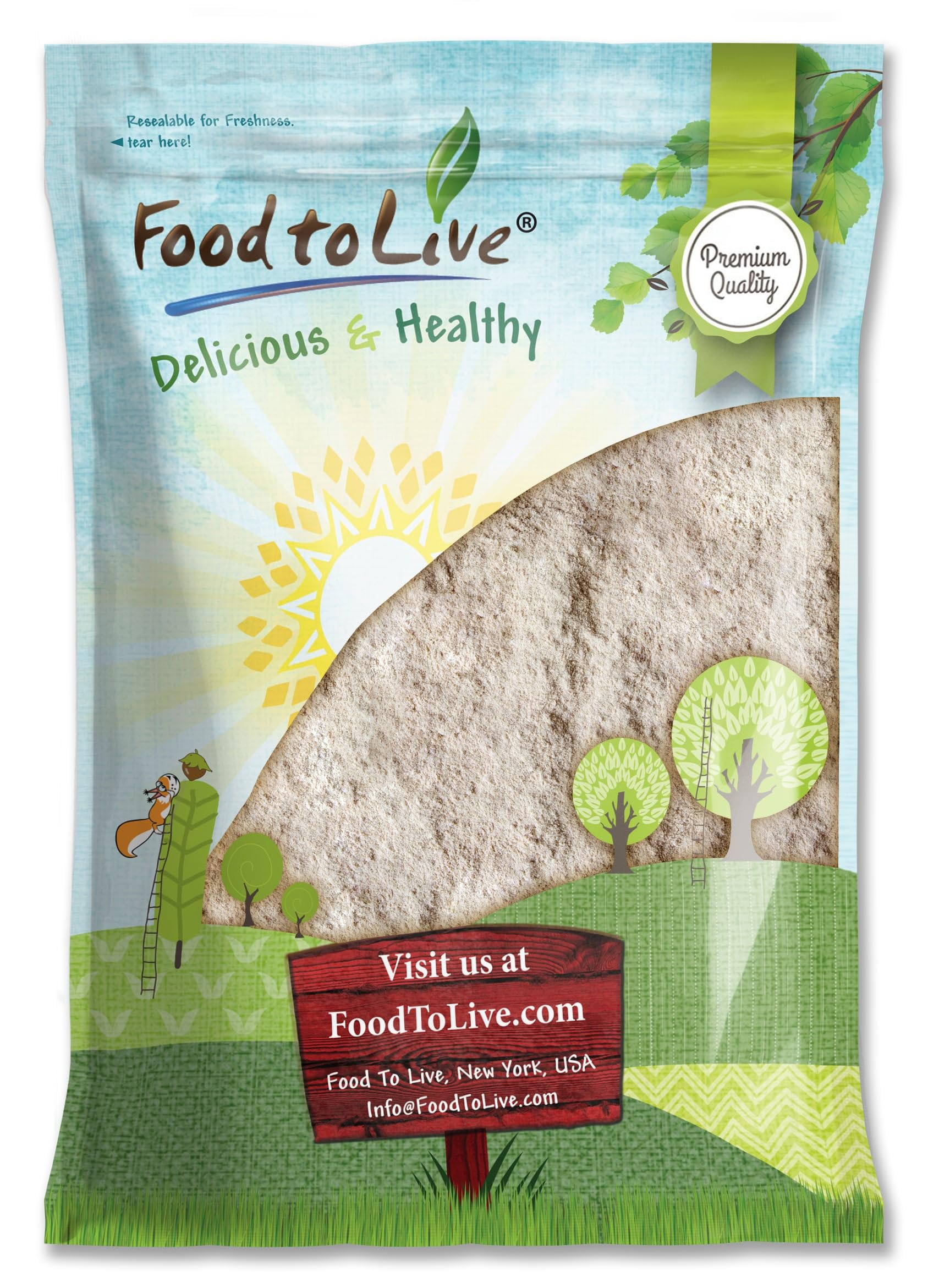 Food to Live - Barley Flour, 5 Pounds - Fine Powder, Kosher, Vegan, Bulk. Rich in Fiber