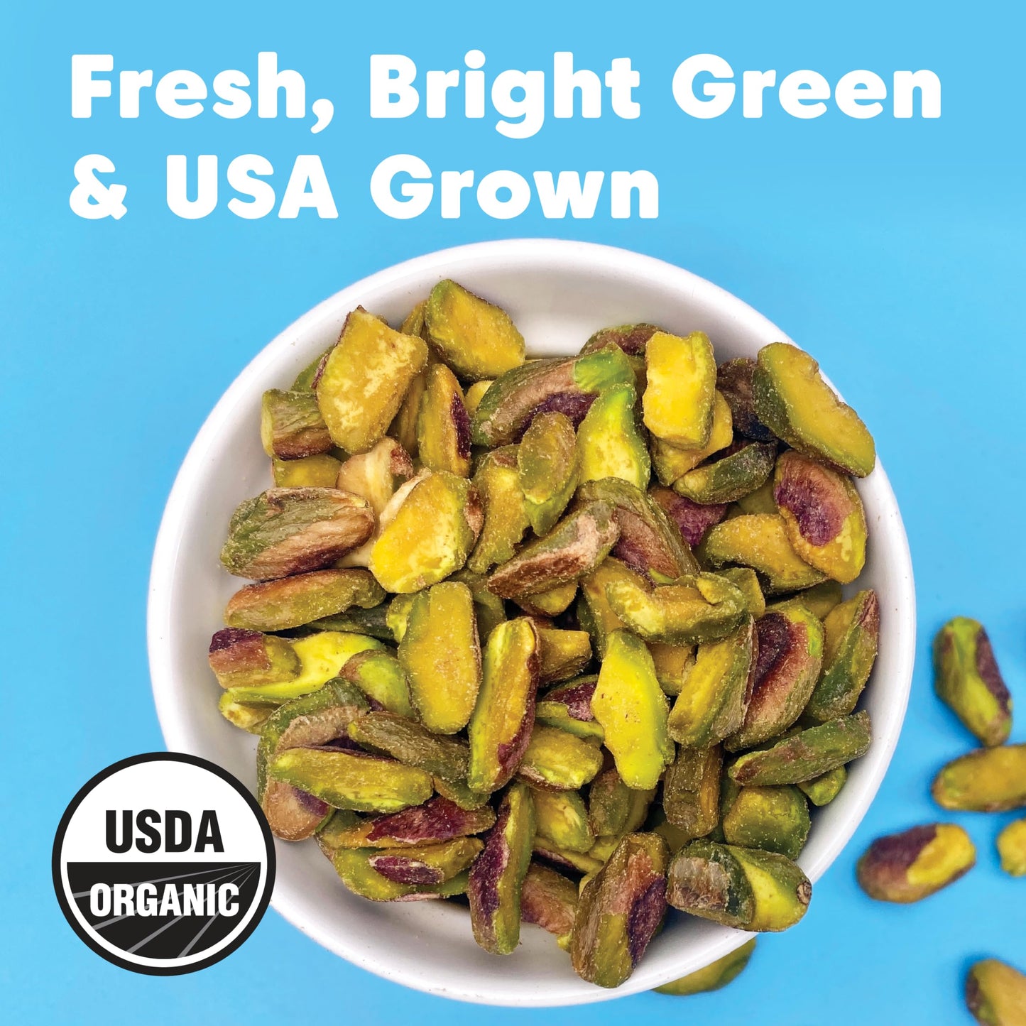 Wilderness Poets, Organic Pistachios - Bright Green Pistachio Nut Halves, No Salt, Grown in California (2 Pound)