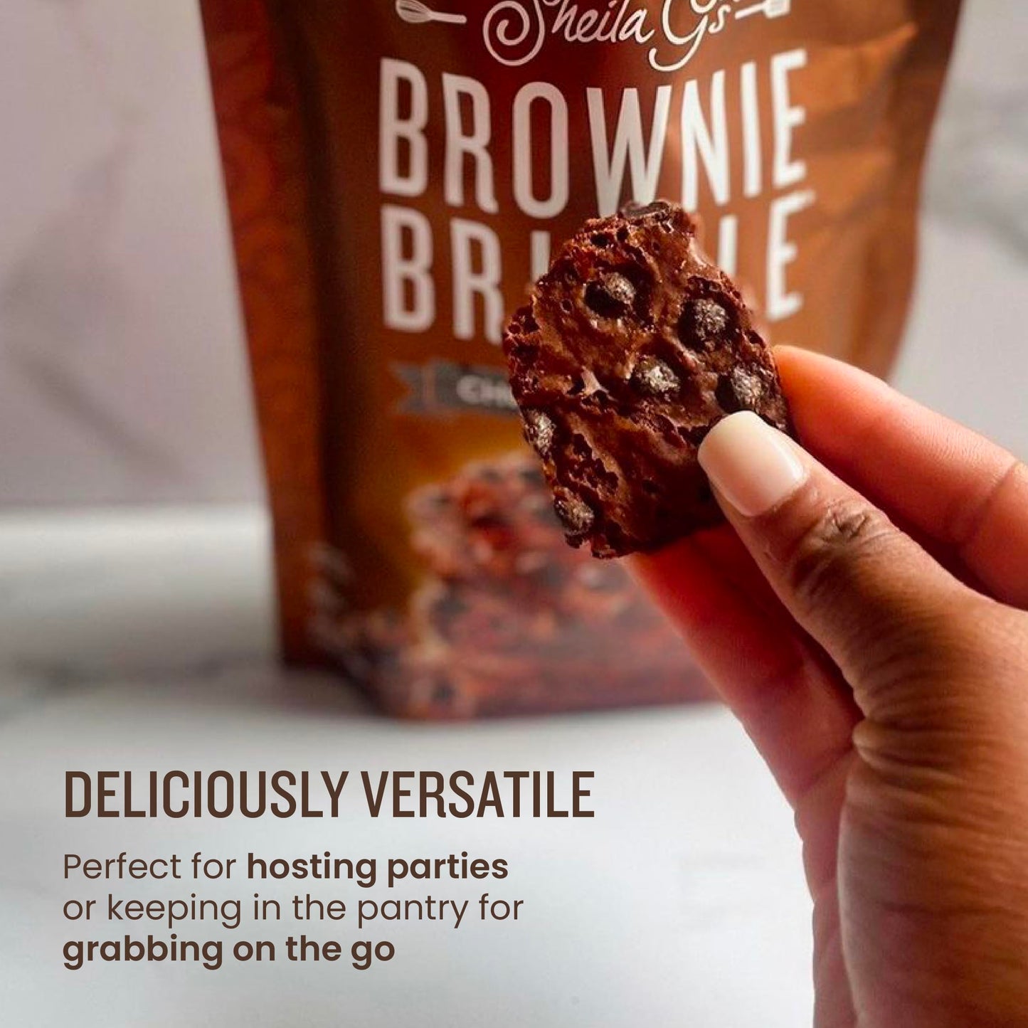 Sheila Gs Brownie Brittle - Original Chocolate Chip Thin and Crispy Sweet Snacks, Family Size (Pack of 1, 14 oz), Rich Gourmet