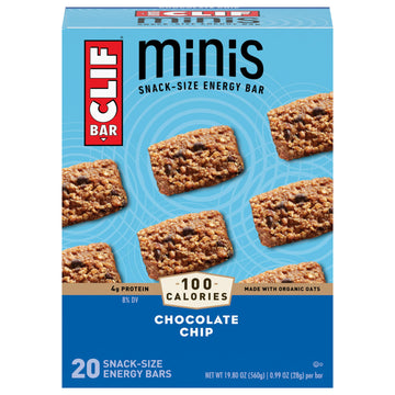 Clif Bar Minis - Chocolate Chip - Made With Organic Oats - 4G Protein - Non-Gmo - Plant Based - Snack-Size Energy Bars - 0.99 Oz