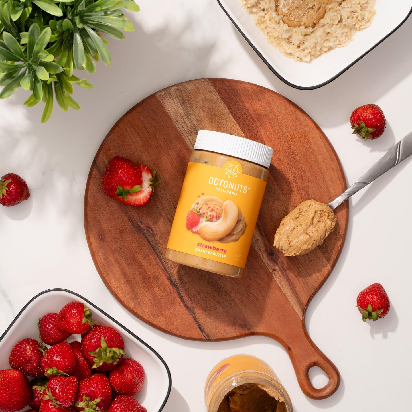 Octonuts Strawberry Cashew Butter - 16 oz, Gluten Free, Vegan, Non-GMO Nut Butter, No Soy, No Dairy, No Peanuts, No Palm Oil - C