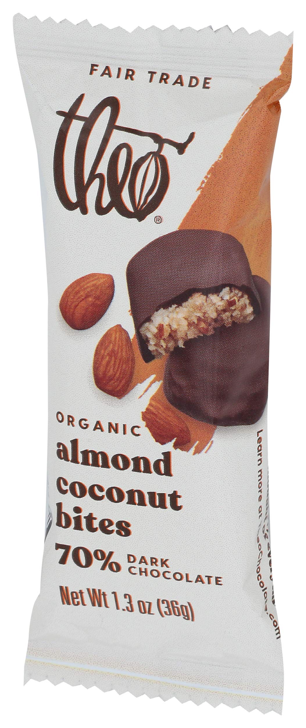 Theo Coconut Bites Dark Chocolate Salted Almond 1.3 Oz