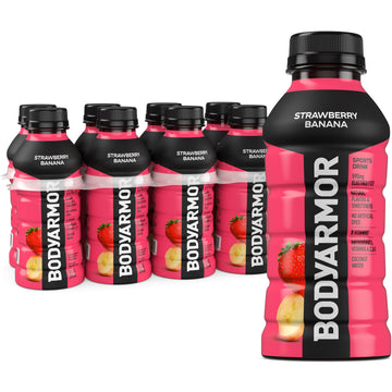 Bodyprotective Covering Sports Drink Sports Beverage, Strawberry Banana, Coconut Water Hydration, Natural Flavors With Vitamins, Potassium-Packed Electrolytes, Perfect For Athletes, 12 Fl Oz (Pack Of 8)