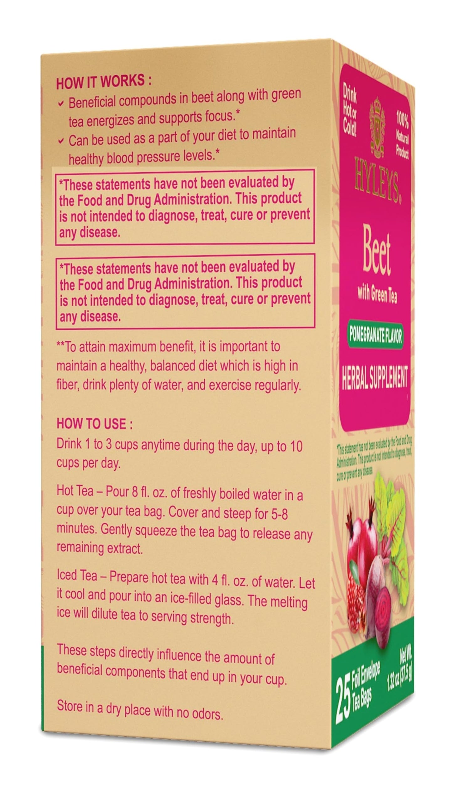 HYLEYS Natural Coconut Tea with Dark Chocolate - 25 Tea Bags, GMO Free, Gluten Free, Dairy Free, Sugar Free