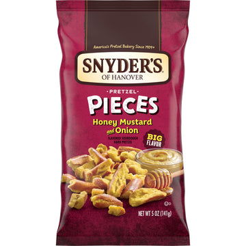 Snyders of Hanover Pretzel Pieces, Honey Mustard and Onion, 5 oz (Pack of 8)