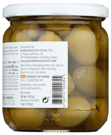Garcia De La Cruz Garlic Stuffed Olives, 14 Oz