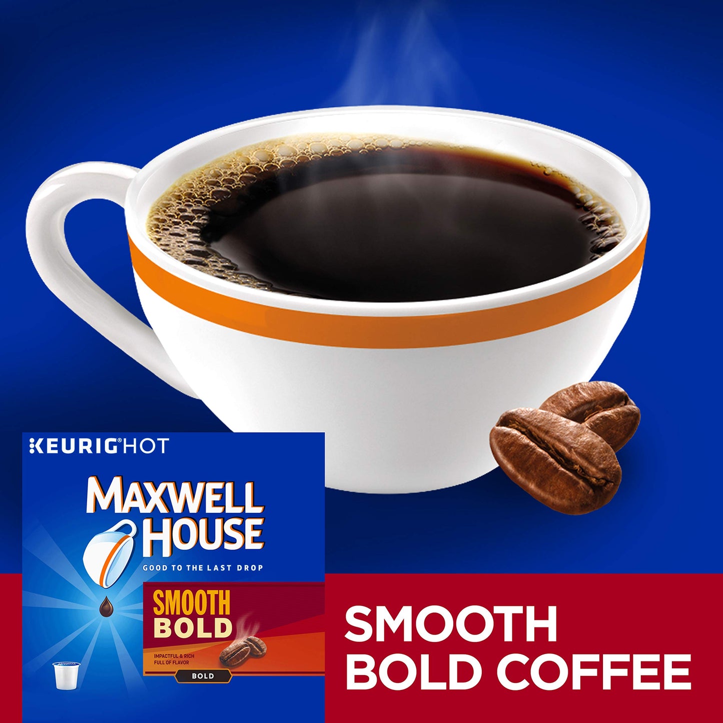 Maxwell House Smooth Bold, K-Cup Pods Coffee, 18 Count