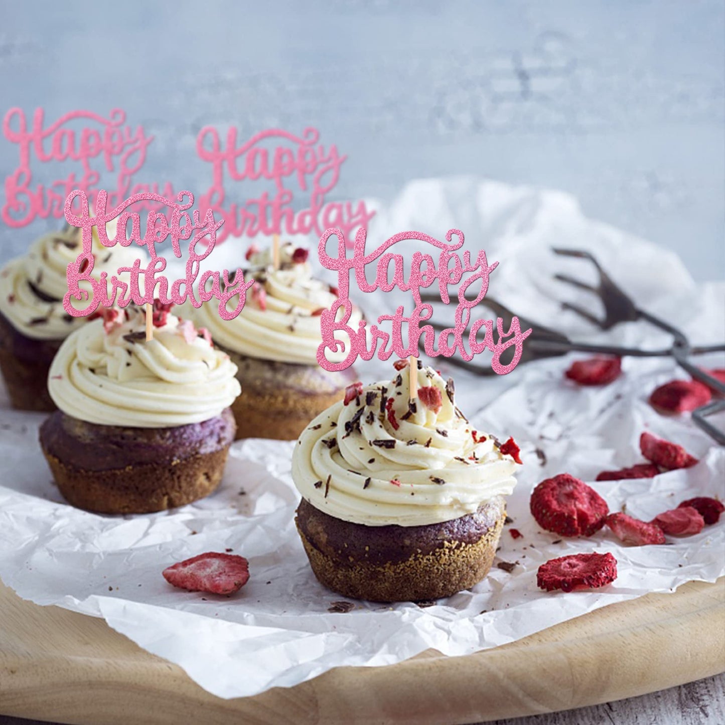 36 Pcs Happy Birthday Cupcake Toppers Glitter Birthday Cupcake Picks For Celebrating Baby Shower Kids Birthday Anniversary Party