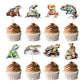 Ercadio 32 Pcs Reptiles Cupcake Toppers Chameleon Lizard Snake Alligator Turtle Cupcake Pick Decorations for Reptiles Theme Baby