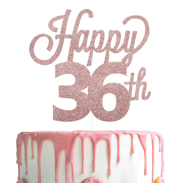 Lingteer Happy 36Th Birthday Cake Topper - Cheers To 36Th Birthday 36 Years Old Birthday Party Cake Decorations Sign.