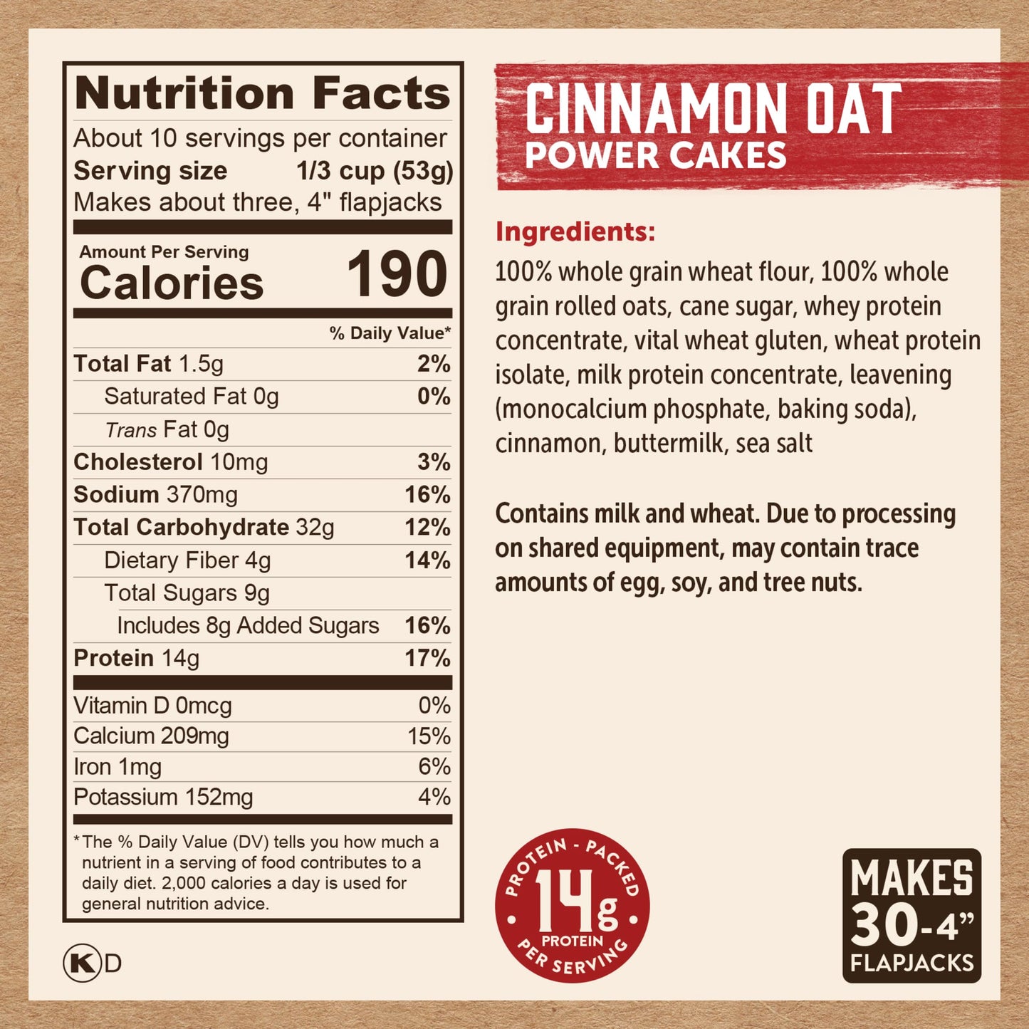 Kodiak Cakes Protein Pancake Power Cakes, Flapjack And Waffle Mix, Cinnamon Oat, 20 Ounce (Pack Of 6) (10705599012683)