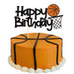 1 Pcs Basketball Happy Birthday Cake Topper Assembled Glitter Basketball Theme Baby Shower Men Boys Birthday Party Cake Pick Dec