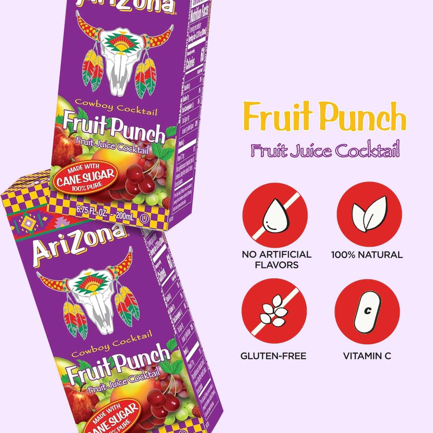 AriZona Fruit Punch Drink, Tetra Box, 6.75 Fl Oz, Pack of 32