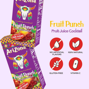 AriZona Fruit Punch Drink, Tetra Box, 6.75 Fl Oz, Pack of 32