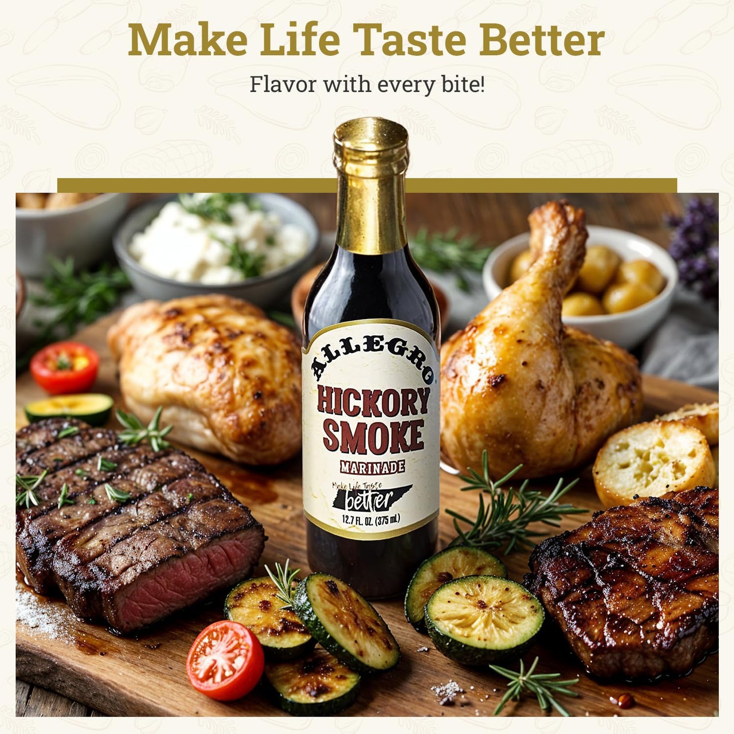 Allegro Marinade Set - Hickory Smoke Flavor, Kosher & Gluten Free, 12.7 Fl Oz (Pack of 4)