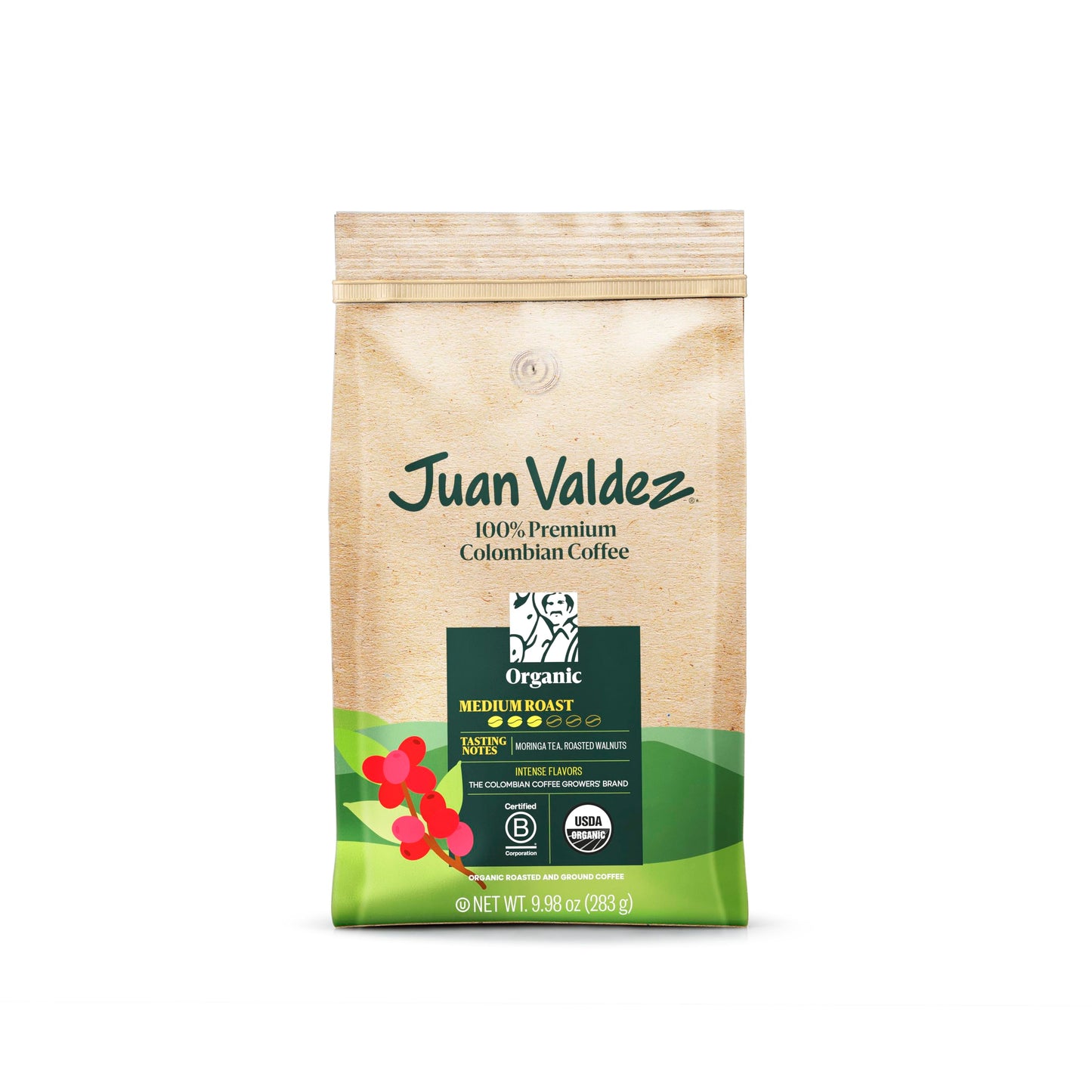 Juan Valdez Organic Ground Coffee, Balanced Roast, 10 Ounce, Pack of 3, USDA Organic Certified, 100% Chemical-Free