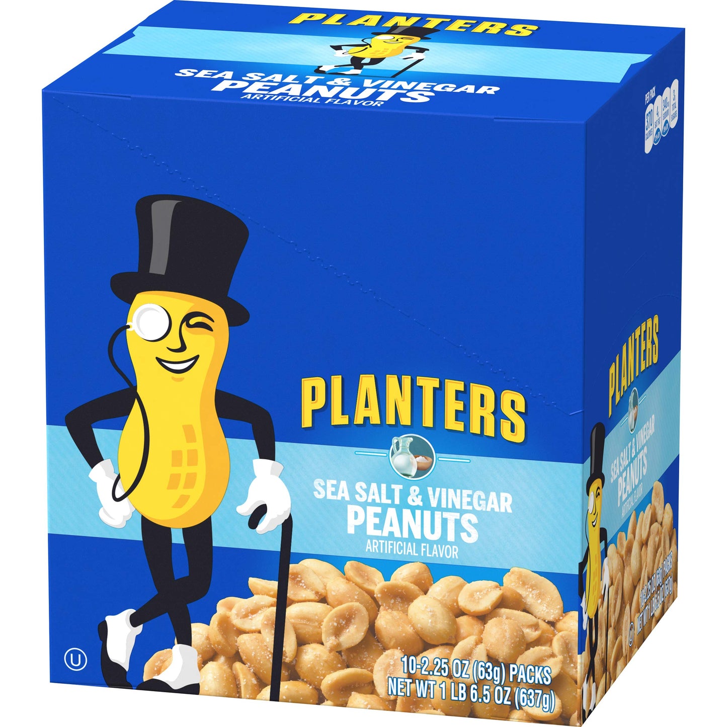 Planters Sea Salt & Vinegar Peanuts (2.25Oz Bags, Pack Of 10)