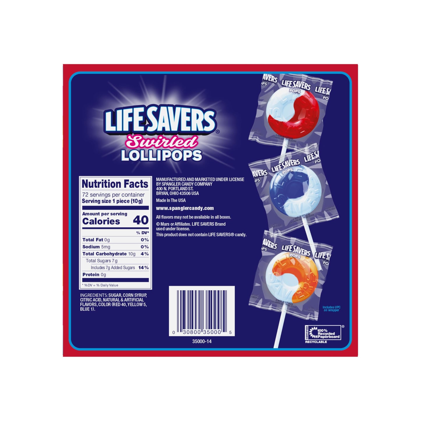 LIFE SAVERS Swirl Lollipops - Bulk Box of LIFE SAVERS Lollipops Individually Wrapped, Fruit and Cream Swirled Suckers, Assorted
