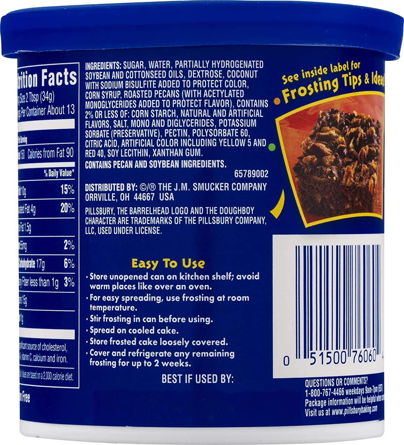 Pillsbury Creamy Supreme Coconut Pecan Frosting 15 oz