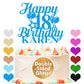 EDSG Happy Birthday Cake Topper Personalized Double-Sided Glitter Custom Gifts Any Age & Name Blue