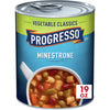 Progresso Soup, Vegetable Classics, Minestrone Soup, 19 Oz Cans (Pack Of 6)