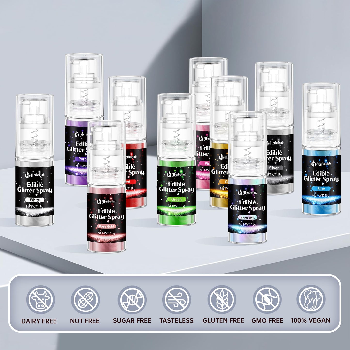 Silver Edible Glitter Spray - 15G Edible Silver Glitter For Cakes Food Grade Metallic Shimmer Powder Cake Sprinkles For Cookie D
