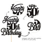 Rssta i Cake Topper Black Glitter 50 & Fabulous - 50th Birthday Decorations, Model XM063-new-Black 50th