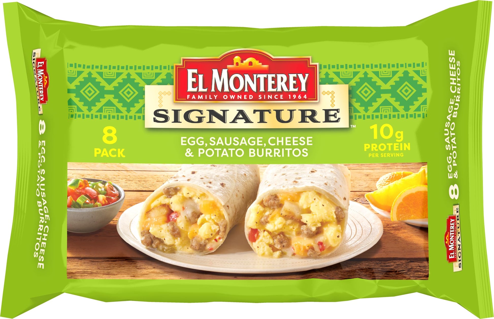 El Monterey Signature Egg, Sausage, Cheese & Potato Breakfast Burrito, 36 Oz (Frozen)
