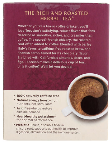 Teeccino Vanilla Nut Herbal Tea - Caffeine Free, Prebiotic, 10 Count, Model 48250TEEC-EA