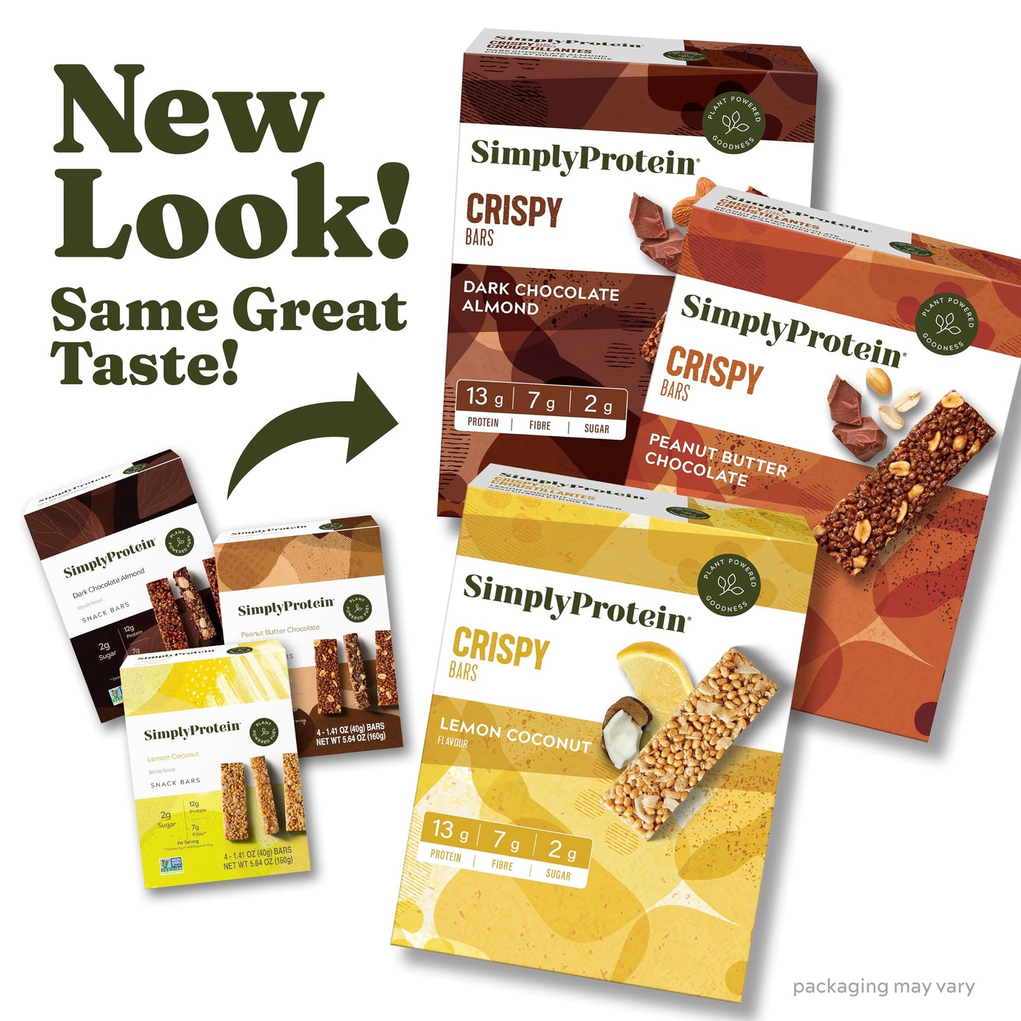 Simply Protein Crispy Vegan Protein Bars - 3 Flavors, 13g Protein, 2g Sugar, 4 Count (Pack of 3), Gluten Free, Non GMO, Kosher