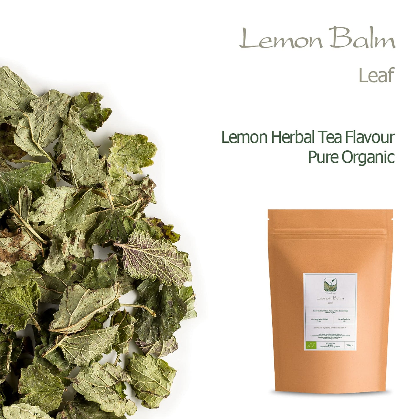 Valley of Tea Organic Lemon Balm Loose Leaf Tea - 1.76 Ounce Pack - Dried Melissa Officinalis