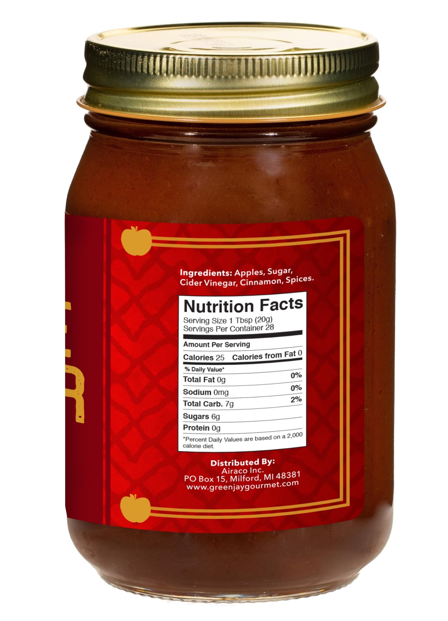 Green Jay Gourmet Apple Butter - All-Natural, Gluten-Free Fruit Spread - Apple Spread With Apples, Cinnamon & Spices - Gourmet F