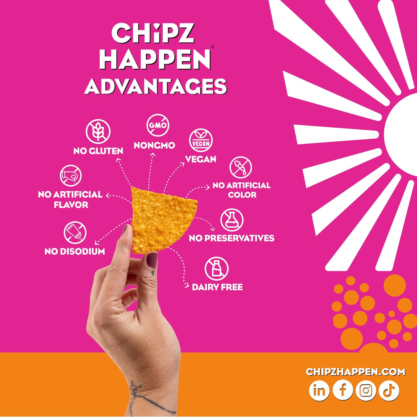 Chipz Happen Tortilla Chips (Pack Of 4) (Nacho Cheese)