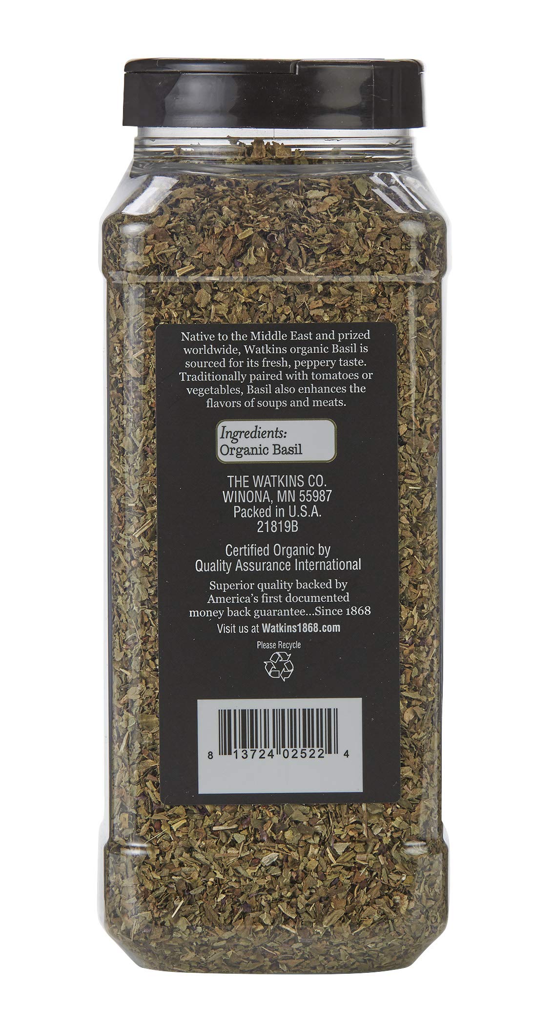 Watkins Gourmet Spice, Organic Basil, Bulk Food Service Size, 4.9 oz (Pack of 1)