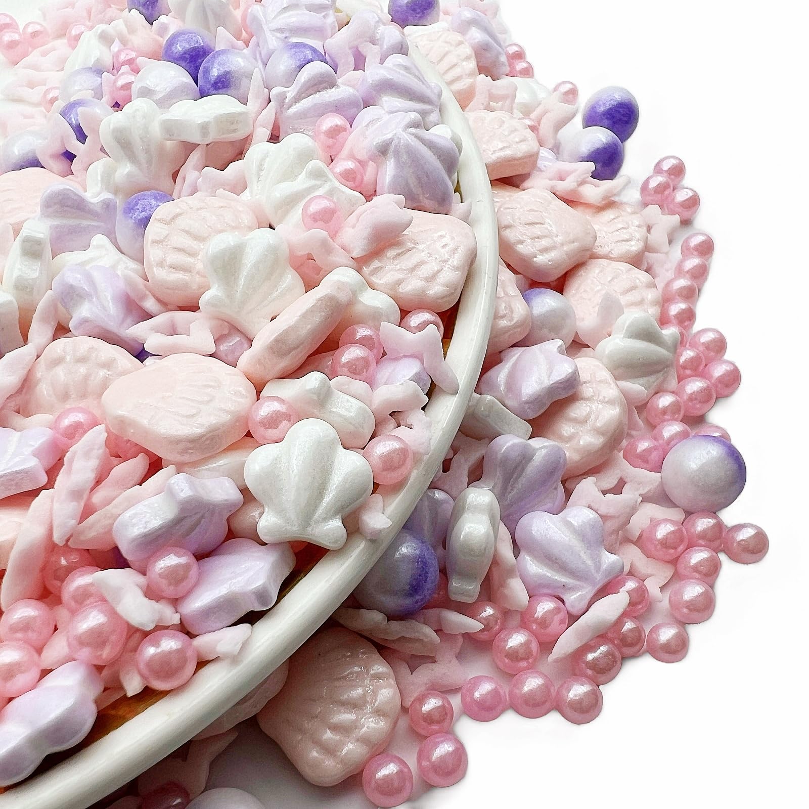 Se Si&Moos Pink Sprinkles Pink Sea Shell Sprinkles Edible Seashells Cake Decorations Edible Beach Cake Decoration Edible Sea She