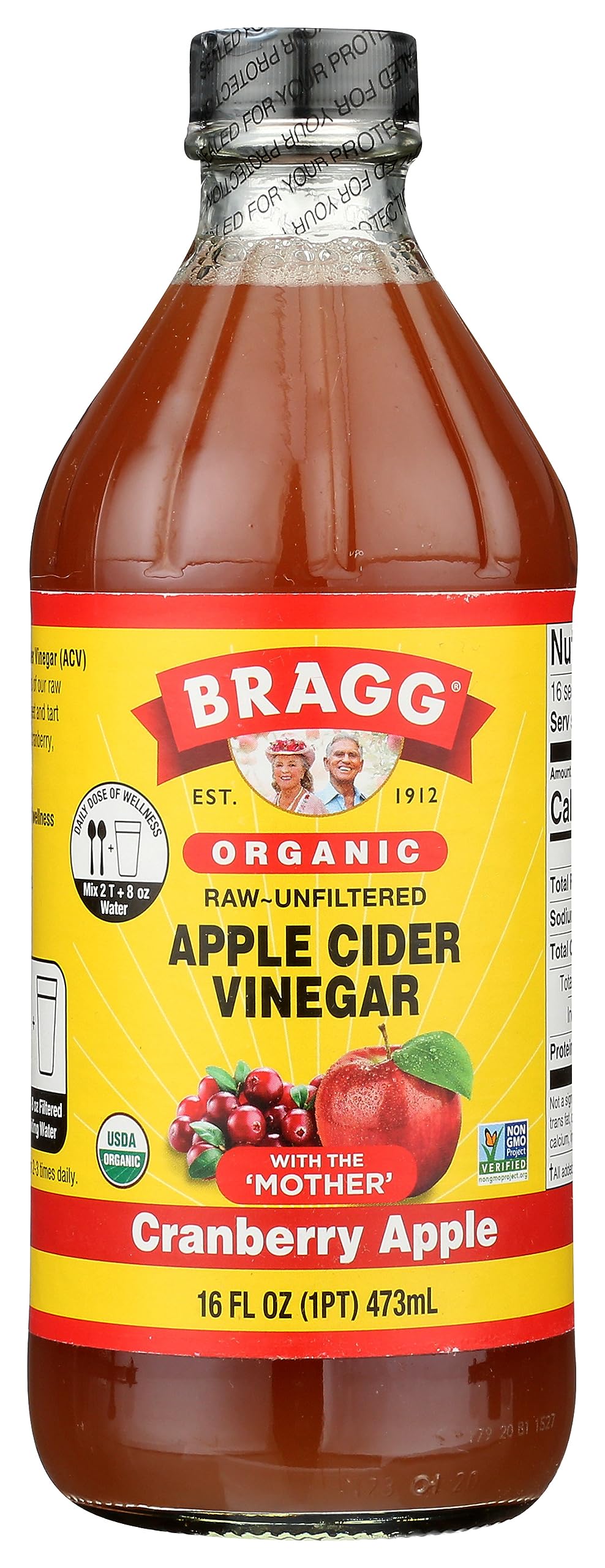 Bragg Organic Apple Cider Vinegar Cranberry Apple Blend With The Mother - 16 Fl Oz - Raw And Unfiltered