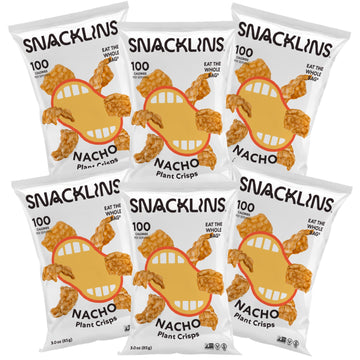 SNACKLINS Plant Based Crisps - Nacho - Vegan Healthy Snacks - Gluten Free, Grain Free, Plant Based Crisps, 100% Kosher For Passo