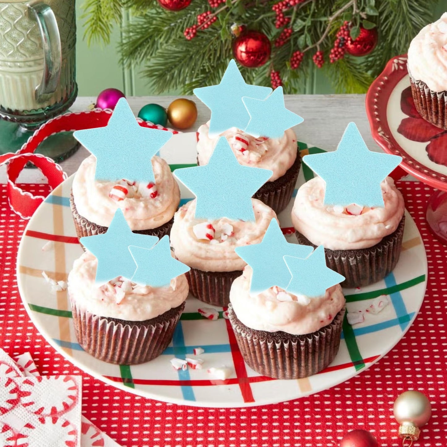 60 Pcs Edible Star Cupcake Toppers Edible Stars Cake Decorations Wafer Paper Twinkle Star Cake Toppers Baby Shower Cupcake Picks
